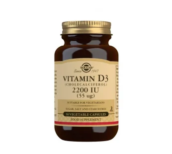 Solgar Vitamin-D3 Cholecalciferol 2200IU 55mcg 50’s Capsules